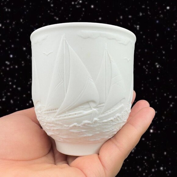 Lladro Collectors Society 1997 SAILING THE SEAS CUPS CANDLE HOLDER VOTIVE WHITE - Picture 10 of 13